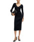 ფოტო #4 პროდუქტის Women's Ribbed-Knit V-Neck Dress