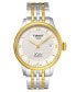 Фото #1 товара Women's Swiss Automatic Le Locle COSC Two-Tone Stainless Steel Bracelet Watch 39mm