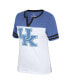 Фото #2 товара Women's White, Heather Royal Kentucky Wildcats Frost Yourself Notch Neck T-shirt