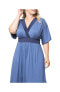 ფოტო #5 პროდუქტის Plus Size Paige Color Block Midi Dress