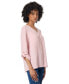 ფოტო #5 პროდუქტის Petite Collarless V-Neck Tunic Blouse