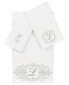 Textiles Turkish Cotton Monica Embellished Towel 3 Piece Set - Dark Gray