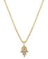 ფოტო #1 პროდუქტის Cubic Zirconia 14K Gold Flash Plated Hamsa Pendant Necklace