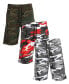 Фото #1 товара Men's Camo Printed French Terry Shorts, Pack of 3