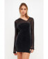Women's Sparkly Mini Dress with Cut out Detail