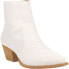 Code West Post It Pointed Toe Cowboy Booties Womens White Casual Boots CW173-100