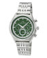 ფოტო #1 პროდუქტის Charlie Stainless Steel Multifunction Silver Tone & Green Men's Watch 1261CCHS