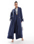 Extro & Vert trench coat in blue pinstripe co-ord Blaue Nadelstreifen, DE 38 - фото #2