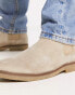 Walk London hornchurch chelsea boots in beige suede