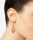 Gold-Tone Large Flat Stone Drop Earrings