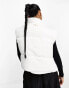 Sixth June oversize crinkle puffer coat in off white M - фото #4