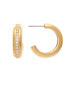 ფოტო #1 პროდუქტის Polished Cubic Zirconia Center Hoop Earrings