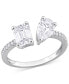 Moissanite Pear- & Emerald-Cut Cuff Ring (2-1/8 ct. t.w.) in Sterling Silver