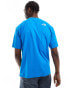 The North Face Oversized heavyweight t-shirt in blue Exclusive at ASOS