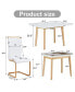 Furniture Set: Stone Top Table, Foldable Desks, 4 Chairs