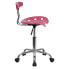 Фото #1 товара Vibrant Pink And Chrome Swivel Task Chair With Tractor Seat