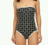 Фото #1 товара DKNY Close Up Bandeau Maillot Removable Soft Cups Strapless One Piece Size 6