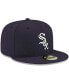 ფოტო #4 პროდუქტის Men's Navy Chicago White Sox Logo White 59FIFTY Fitted Hat