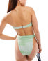 Vero Moda mix and match bandeau bikini top in green tie dye