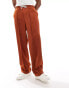 ASOS DESIGN pull on wide leg suit trousers in tobacco