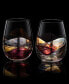 Фото #4 товара Artisanal Hand Painted Stemless Wine Glasses, Set of 2
