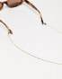 ASOS DESIGN sunglasses chain with dot dash design in gold tone