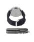 ფოტო #3 პროდუქტის Men's Quartz Movement Black Silicone Analog Watch, 50mm and Multi-Purpose Tool with Zippered Travel Pouch