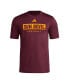 Фото #3 товара Men's Maroon Arizona State Sun Devils Football Practice AEROREADY Pregame T-shirt