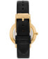 Women's Pyper Three-Hand Black Leather Watch 38mm and Jewelry Gift Set