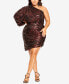 ფოტო #1 პროდუქტის Plus Size Sequin Stripe Dress