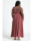 Фото #2 товара Plus Size Ruffle Strap Maxi Dress