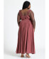 ფოტო #2 პროდუქტის Plus Size Ruffle Strap Maxi Dress