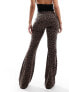 Фото #3 товара ASOS DESIGN fold over trousers in leopard print