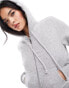 Cotton On cropped fitted zip up hoodie in grey marl