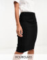 Фото #2 товара ASOS DESIGN Hourglass high waisted bengaline skirt in black