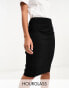 ASOS DESIGN Hourglass tailored bengaline skirt in black