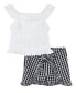 Фото #1 товара Baby Girl Gingham Skort Set