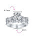 ფოტო #4 პროდუქტის AAA CZ Baguettes Side Stones 2CT Square Round Brilliant Solitaire Anniversary Engagement Wedding Band Ring Set For Women .925 Sterling Silver