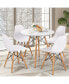 Фото #2 товара Round Modern Dining Table with Solid Wooden Leg-White