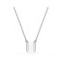 Stilla Pendant, Octagon Cut, White, Rhodium Plated Necklace