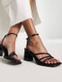 Фото #4 товара River Island tubular strappy heeled sandal in black