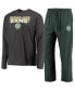 ფოტო #3 პროდუქტის Men's Green, Heathered Charcoal Colorado State Rams Meter Long Sleeve T-shirt and Pants Sleep Set