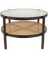 Фото #1 товара 34" x 34" x 17" Rattan Pressed Tempered Glass Top Coffee Table