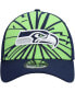 Фото #3 товара Men's Neon Green, College Navy Seattle Seahawks Shattered 39THIRTY Flex Hat