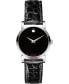 Women's Swiss Automatic Red Label Black Leather Strap Watch 26mm