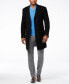 Фото #1 товара Tommy Hilfiger Men's Addison Wool-Blend Trim Fit Overcoat Black 46 R