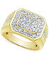 ფოტო #1 პროდუქტის Men's Lab Grown Diamond Cluster Ring (1-1/2 ct. t.w.) in 10k Gold