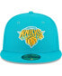 ფოტო #3 პროდუქტის Men's Turquoise New York Knicks 2-Time Champions Breeze Grilled Yellow Undervisor 59FIFTY Fitted Hat