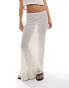 Vero Moda crochet maxi skirt co-ord with whipstitch detail in cream