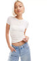 Cotton On ruched front crop t-shirt in stone Белый, M - EU 40 - фото #1